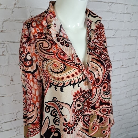 Zara Paisley Printed Overdized‎ Blouse - Picture 6 of 14